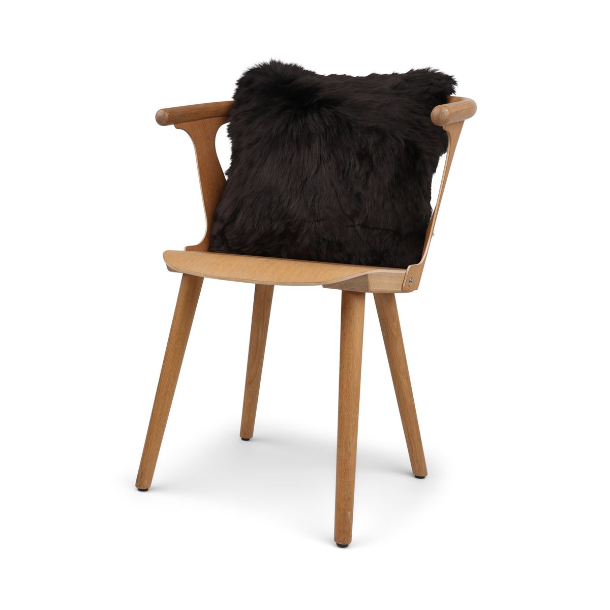 Sheepskin Cushion | Long Wool | New Zealand | 40x40 cm Black