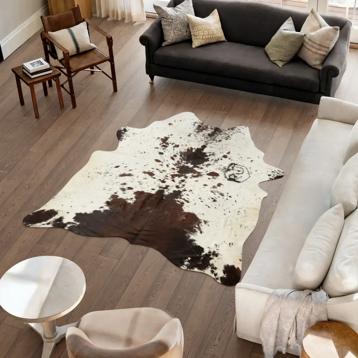 Cow Hide Rug | Dark Brown/Red | 3,2 sqm