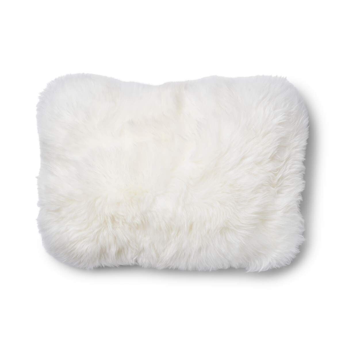 One Side Cushion | Long Wool | 34x52 cm Oatmeal-Beige/Ivory