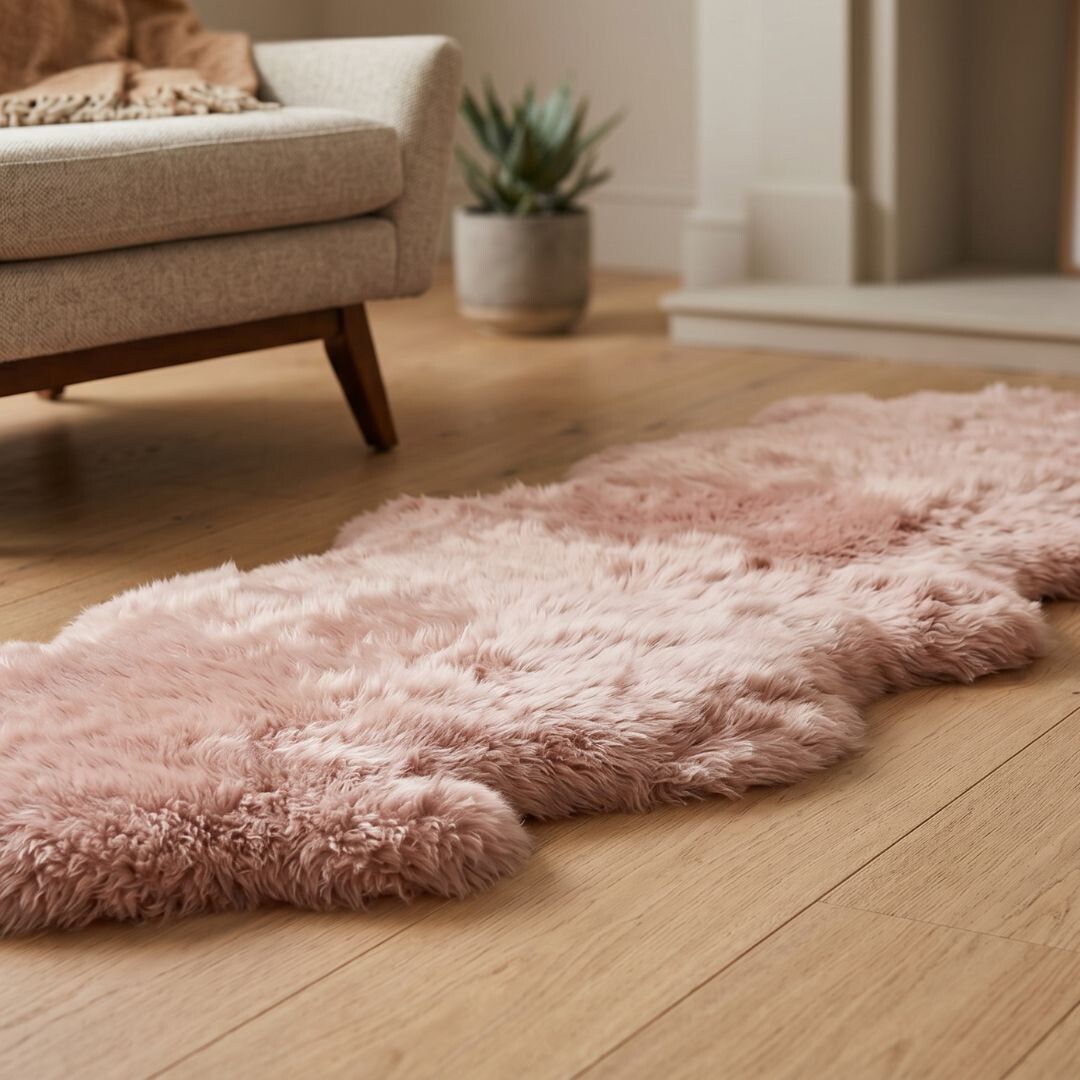 Merino Double Sheepskin | Long Wool | 170x60 cm Rosa