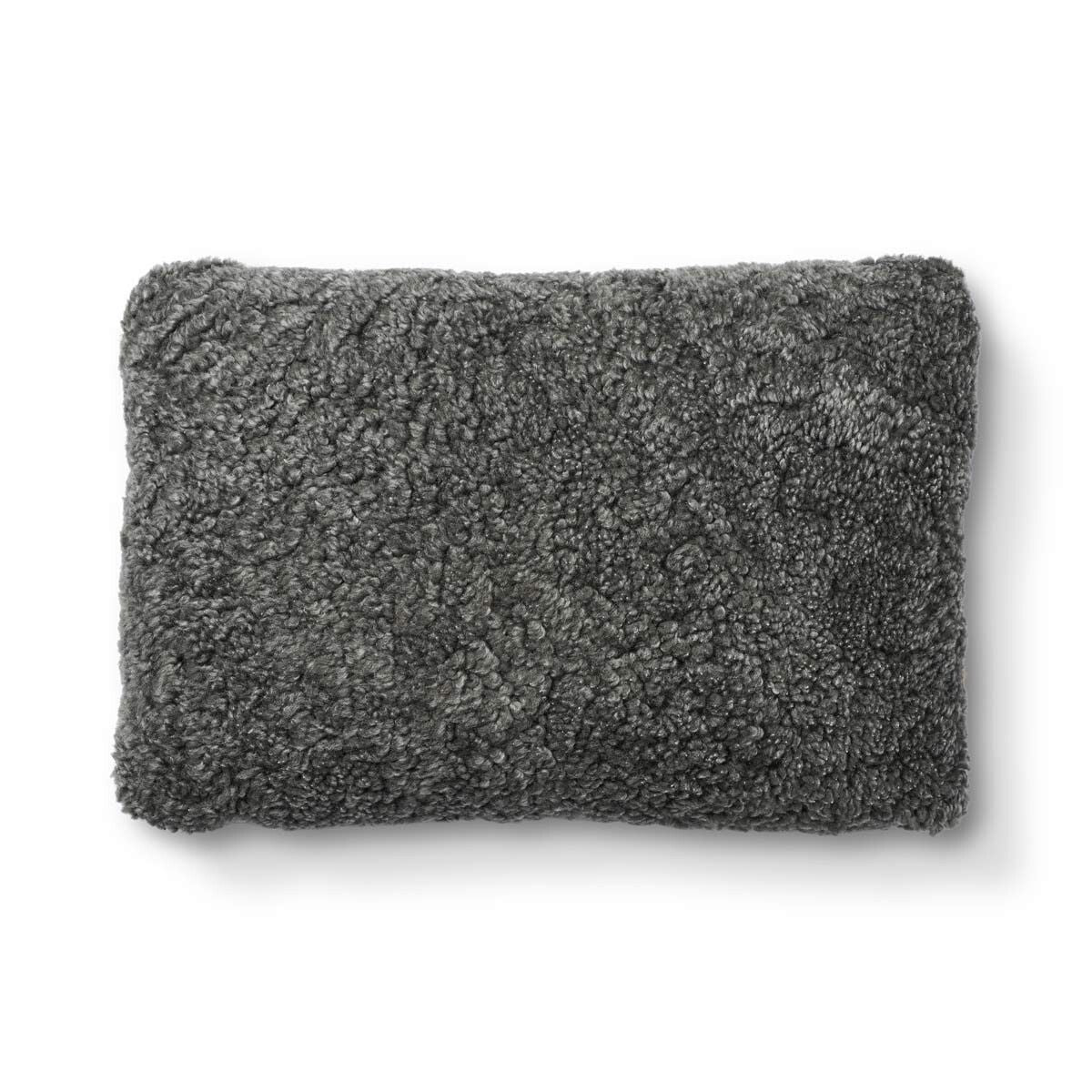 Short Wool Sheepskin Cushion | Two-sided |52x52 cm | 34x52 cm Rock/Graphite