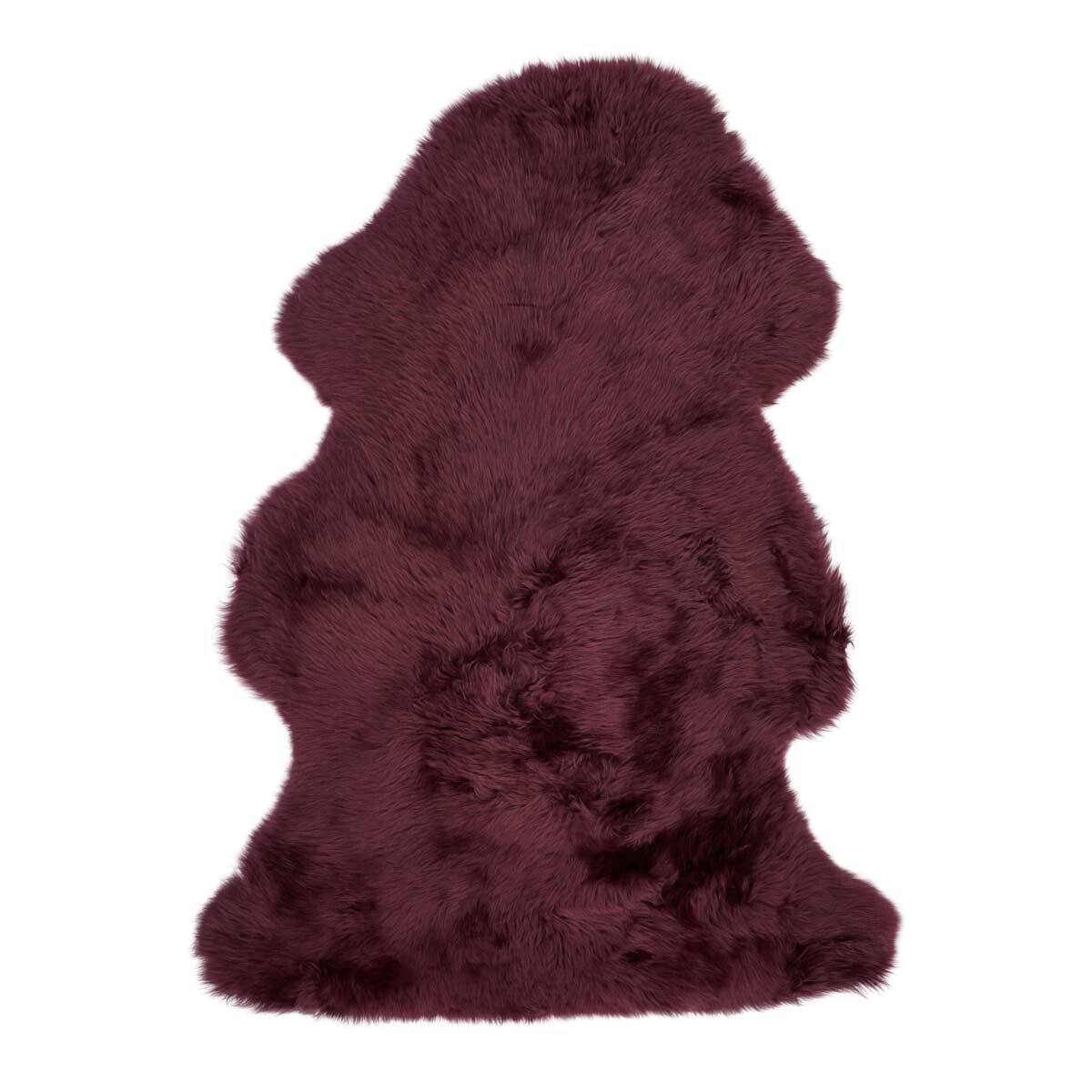 Premium Quality | New Zealand Sheepskin | Long Wool | 115x60 cm Aubergine