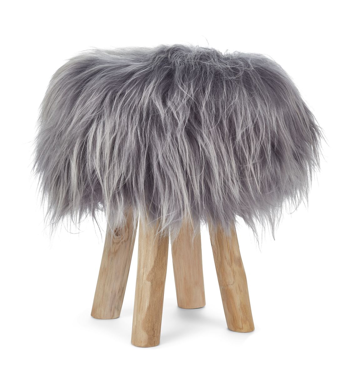 Theo Stool + Cover | Oak Legs | Icelandic Sheepskin