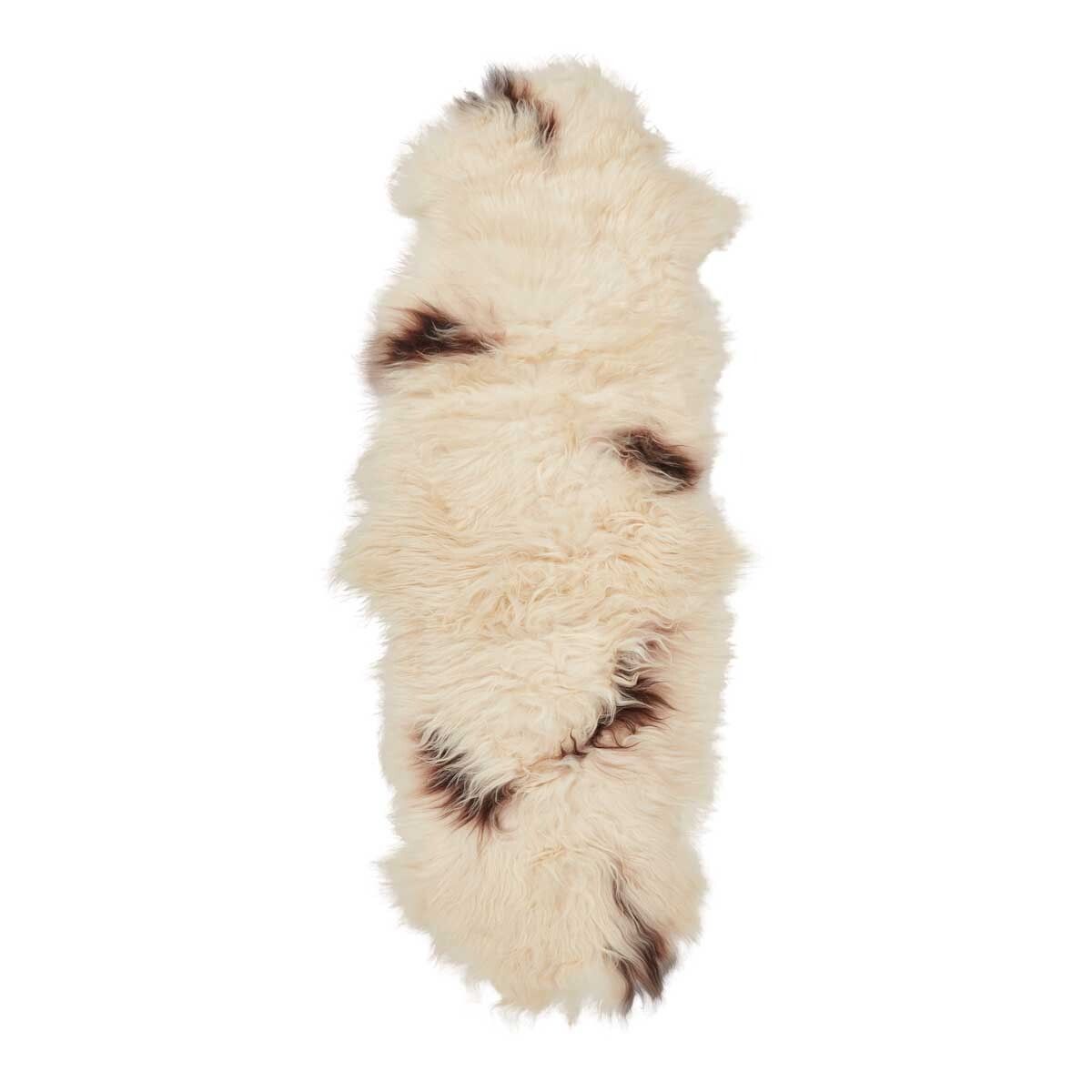 Double Icelandic Sheepskin | Natural Colors | Long Wool |180 cm Spotted