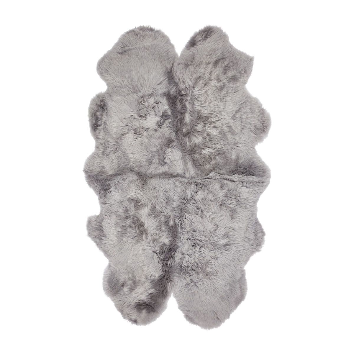 Quadruple Sheepskin | Long Wool | New Zealand | 170x110 cm Light Grey