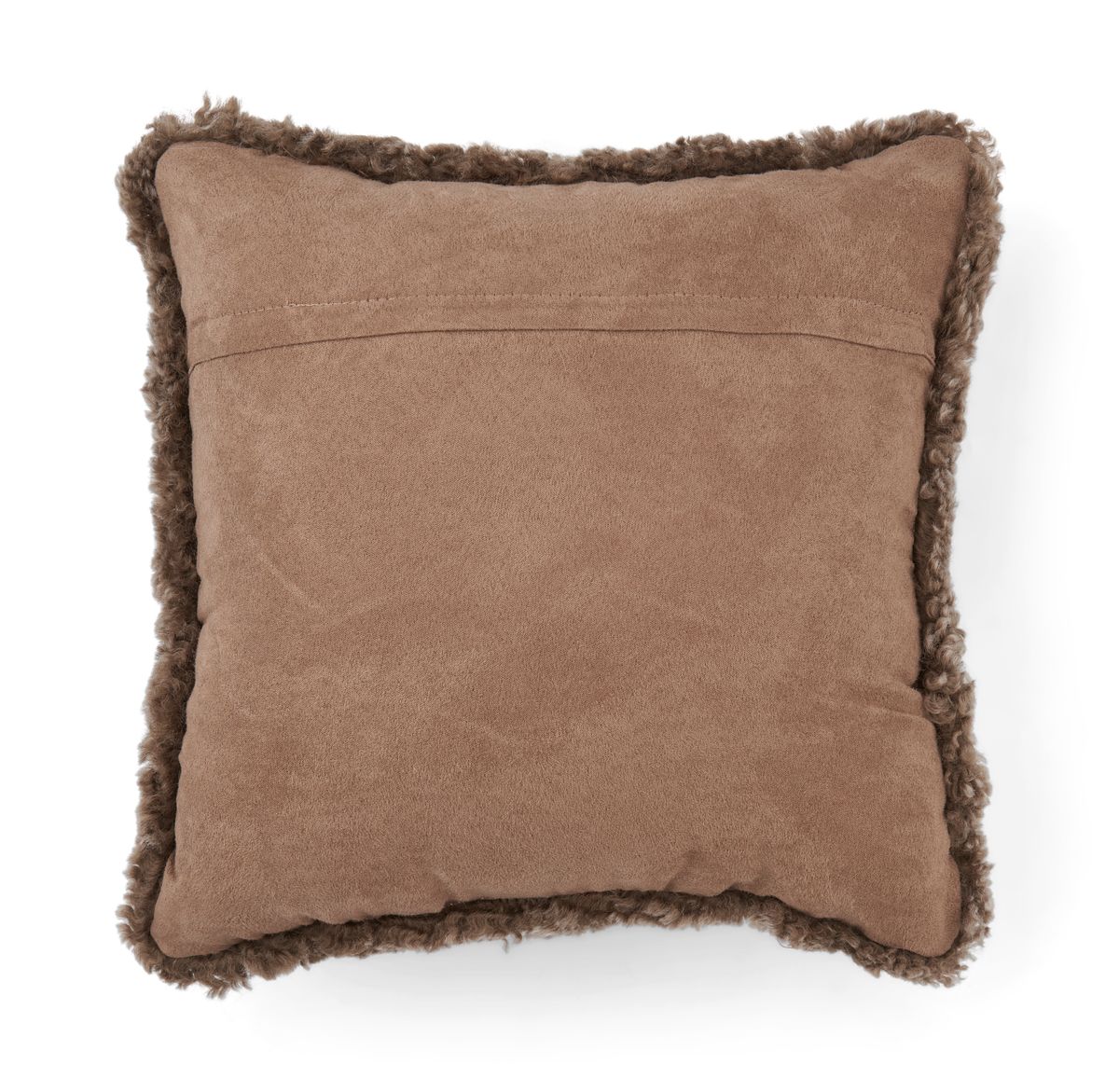 Short Wool Curly Sheepskin Cushion | 40x40 cm Taupe/Pearl