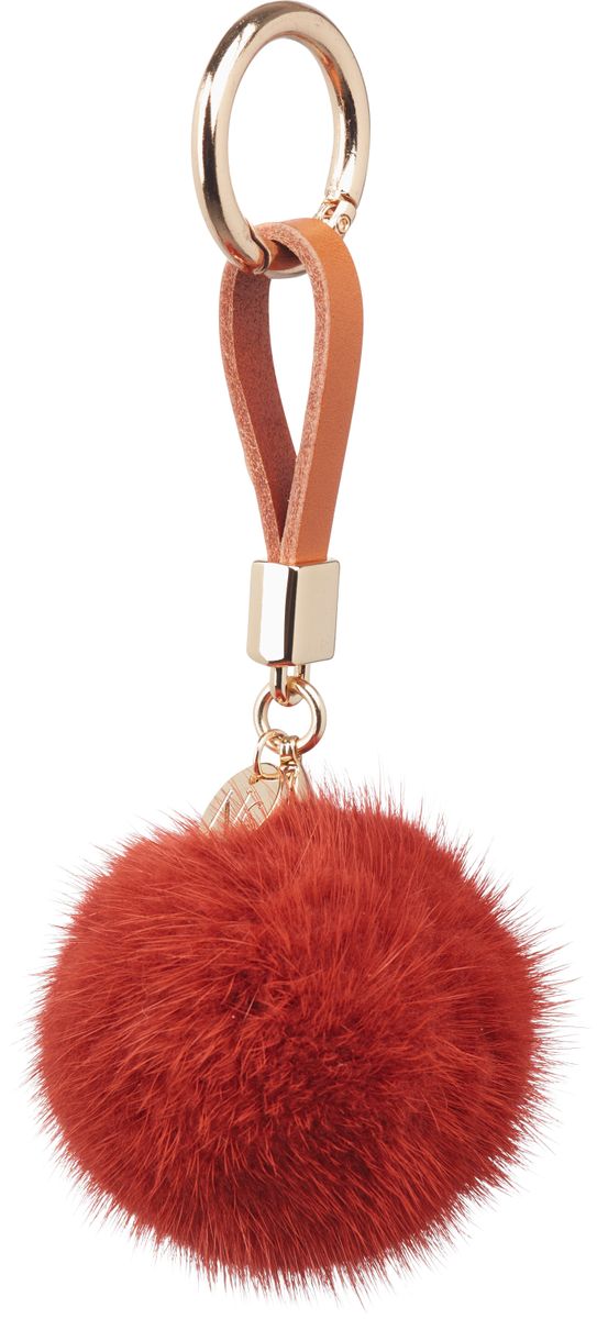Pom Pom Keyring Leather Strap