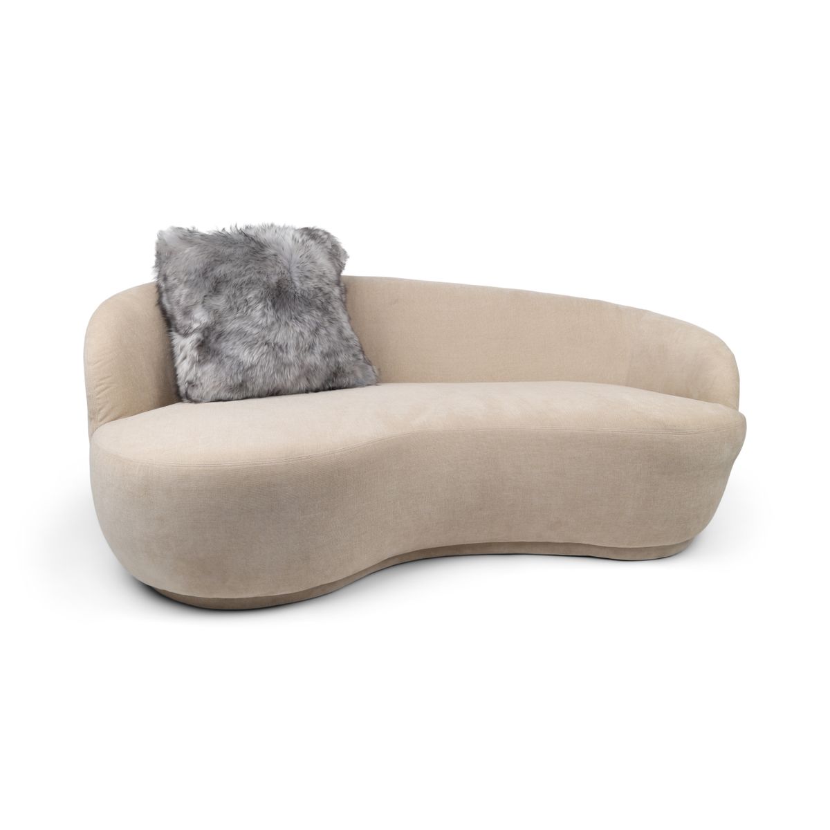Toscana Lamb Cushion | Long Wool | Doublesided Light Grey