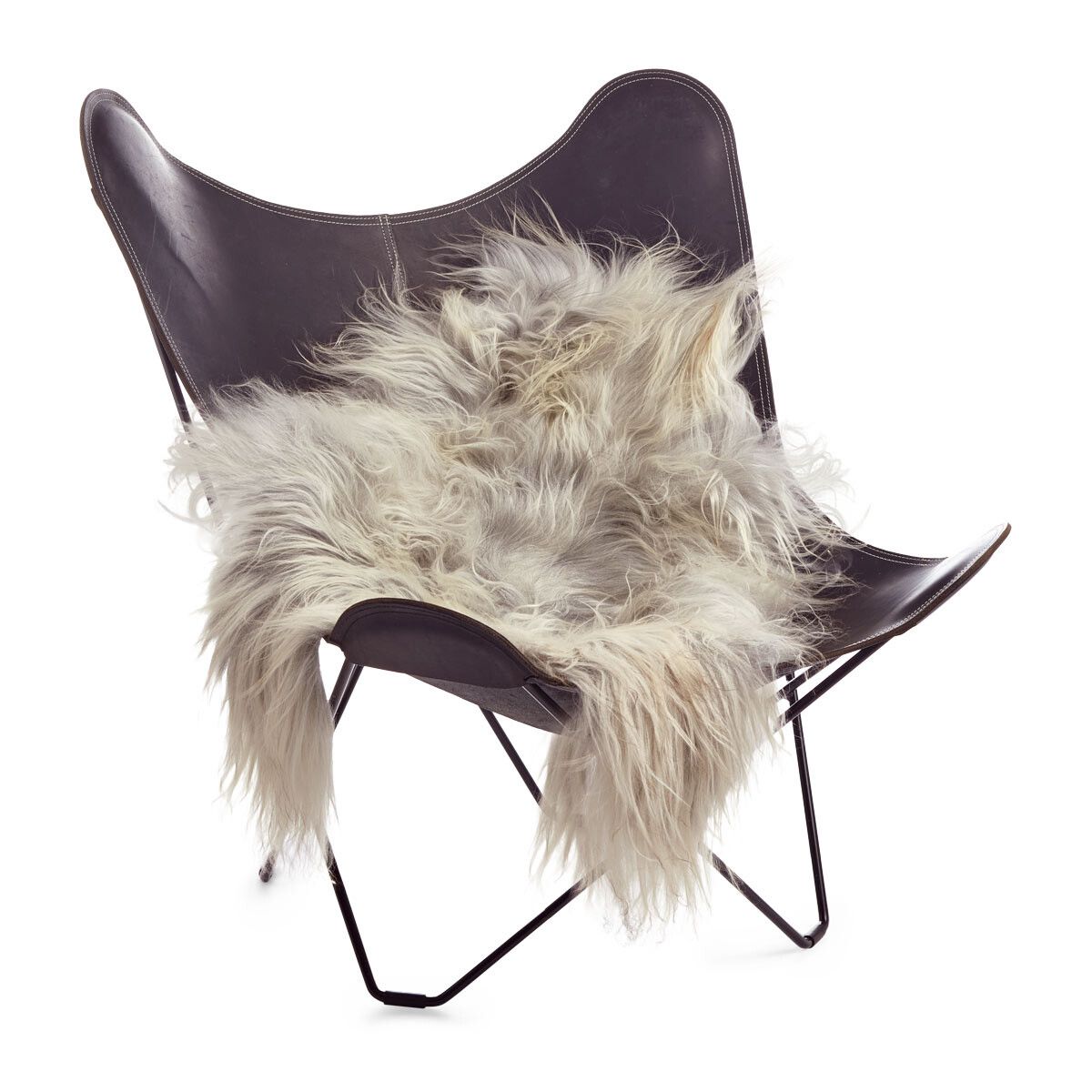 Icelandic Sheepskin | Natural Colors | Long Wool | 100-120 cm Natural Grey Light