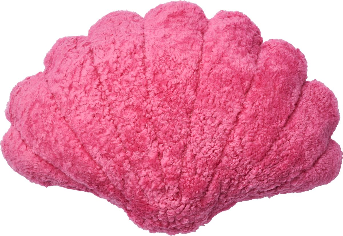 Short Wool Shell Cushion | Small | Medium | Large Coral Pink