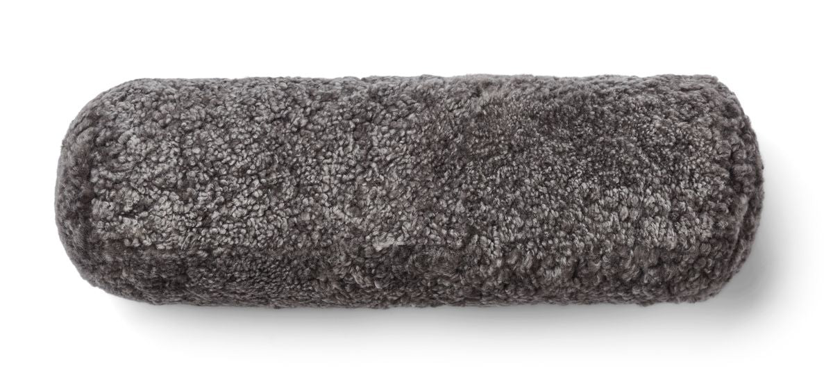 Bolster Cushion | Short Wool Sheepskin | D20xL52 cm Graphite