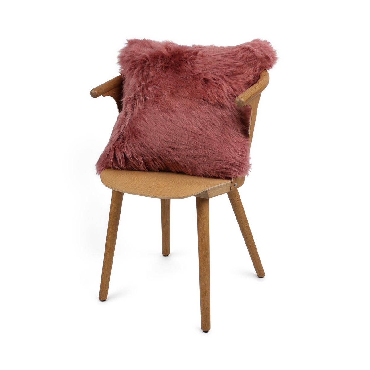 Sheepskin Cushion | Long Wool | New Zealand | 50x50 cm Old Rose