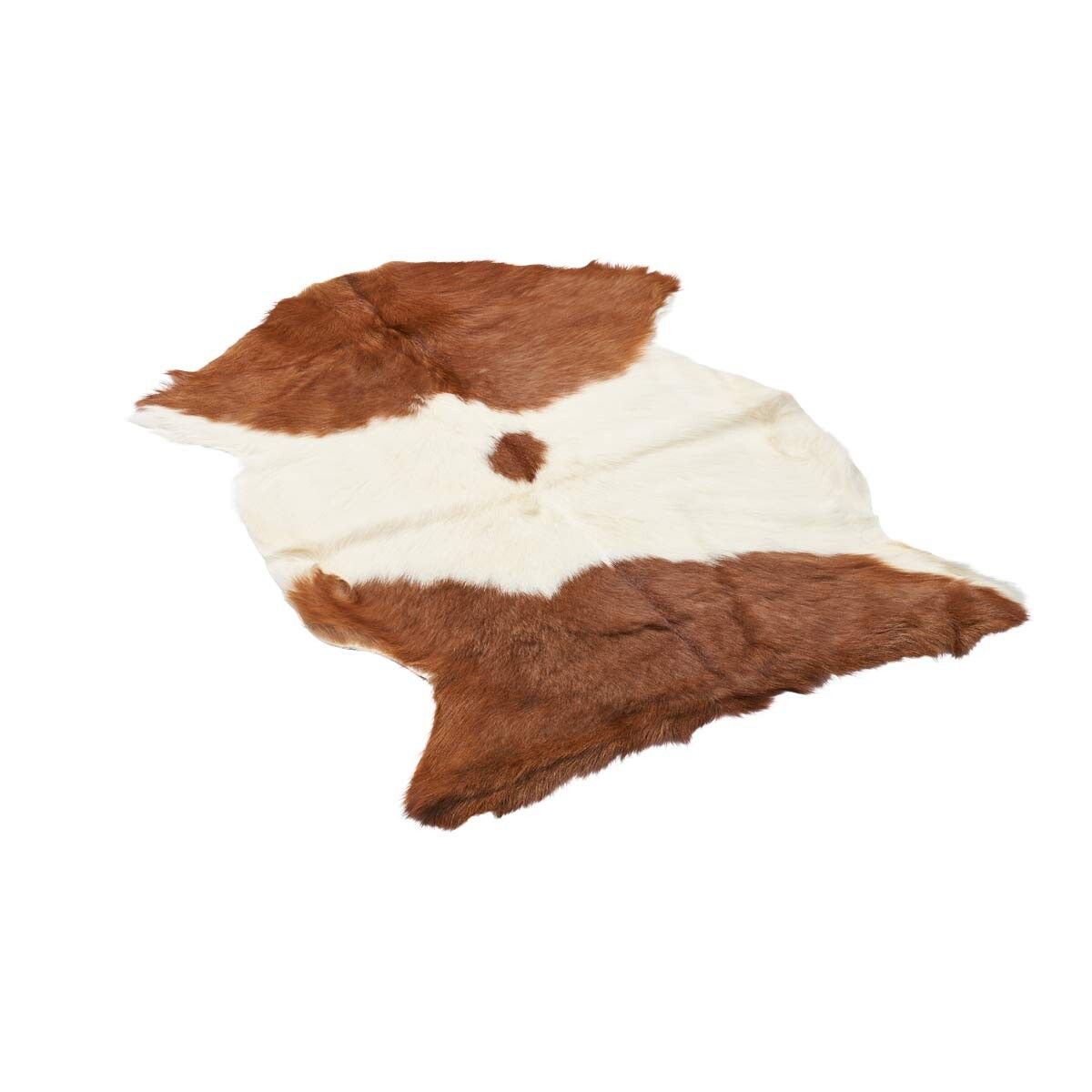 Premium Goat Skin | Short Wool Brown/White