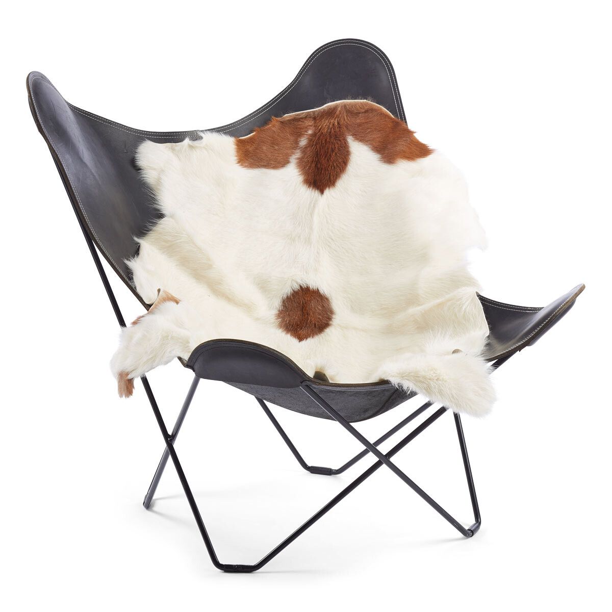 Premium Goat Skin | Short Wool Brown/White