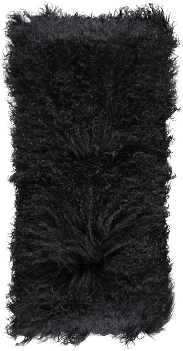 Mongolian Curly Cushion | 28x56 cm Black