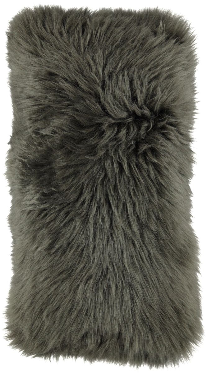 Long Wool Sheepskin Cushion | 28x56 cm Hedge Green