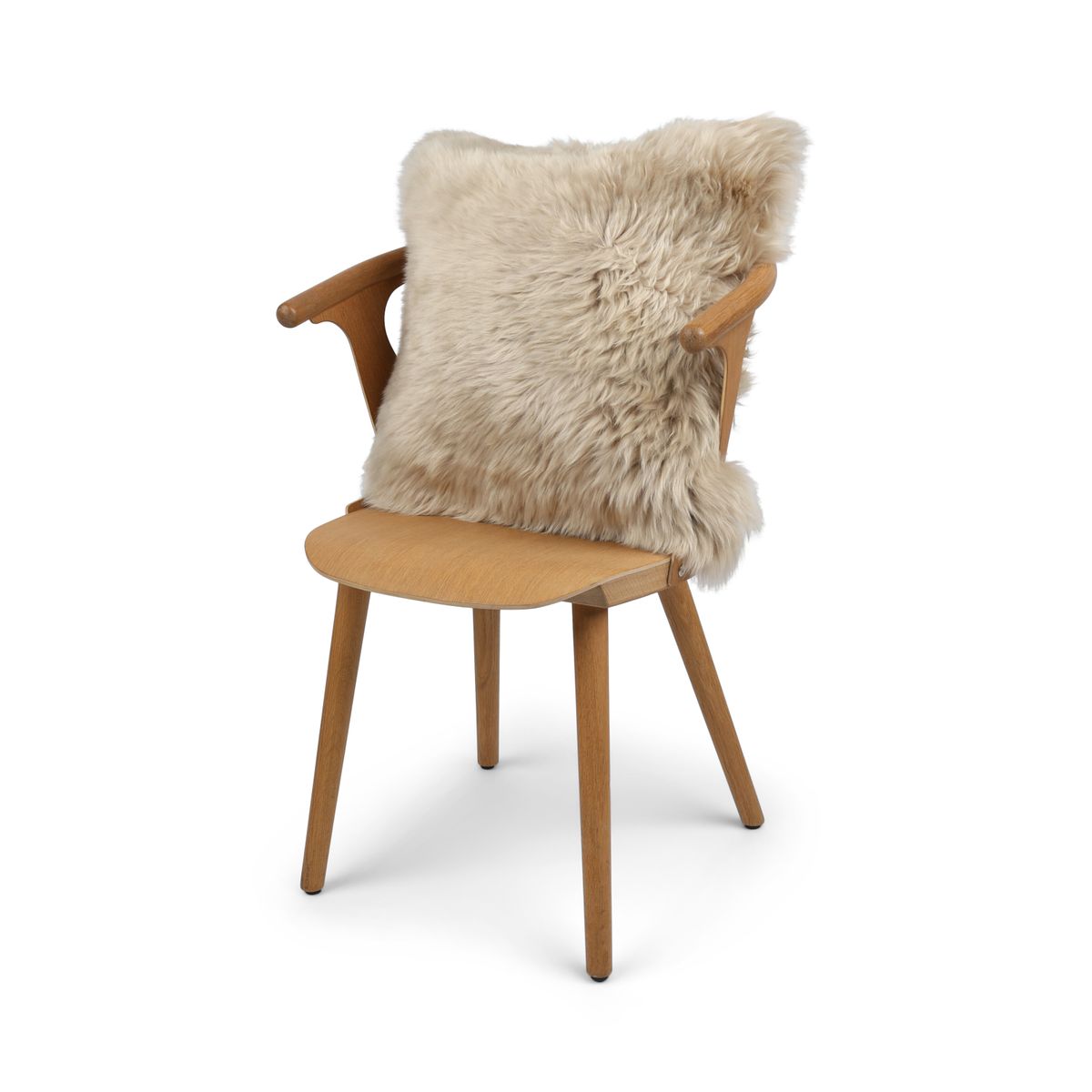 Sheepskin Cushion | Long Wool | New Zealand | 50x50 cm Warm Sand