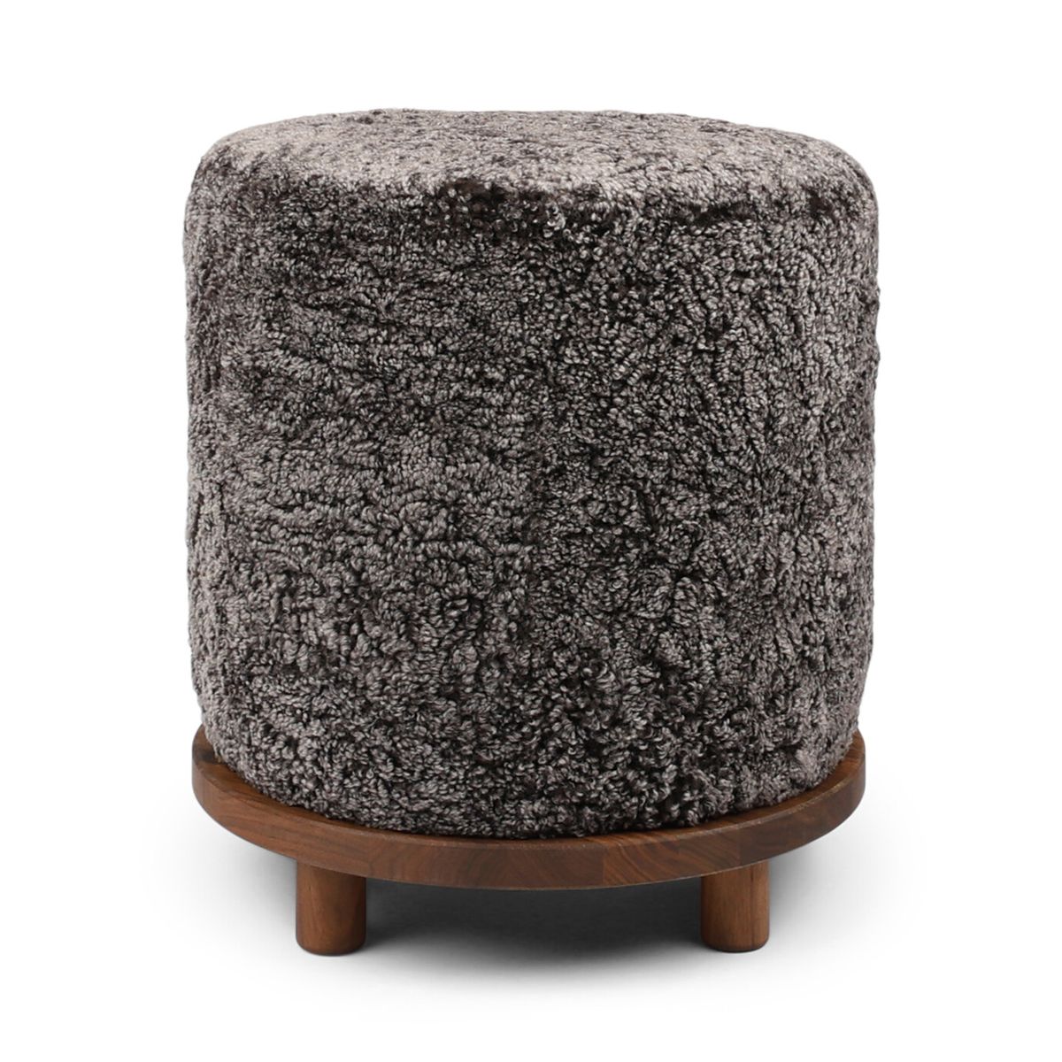 Simon Stool | Short Wool | D46xH52 cm Cappuccino
