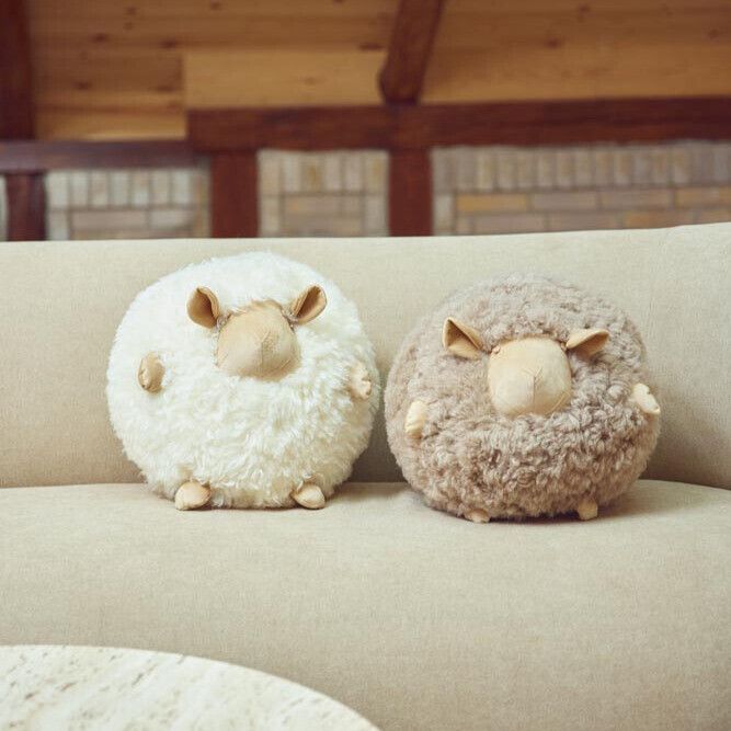 Cute Sheep Cushion | Ø28 cm Beige/White