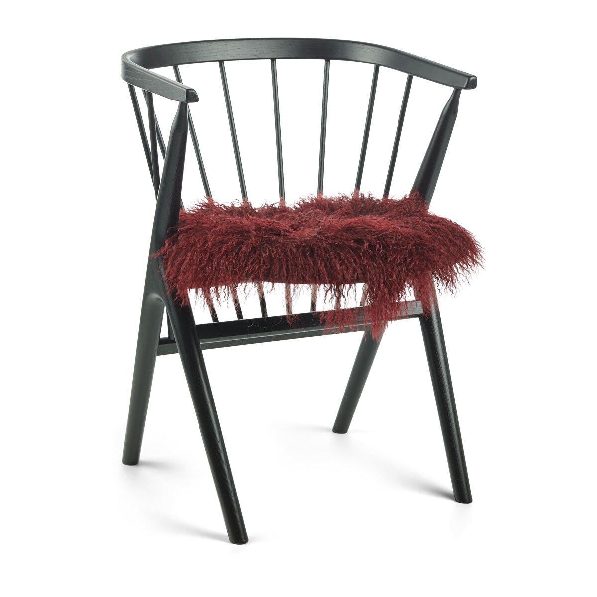 Tibetan Sheepskin Seat Cover | 38cm Burgundy