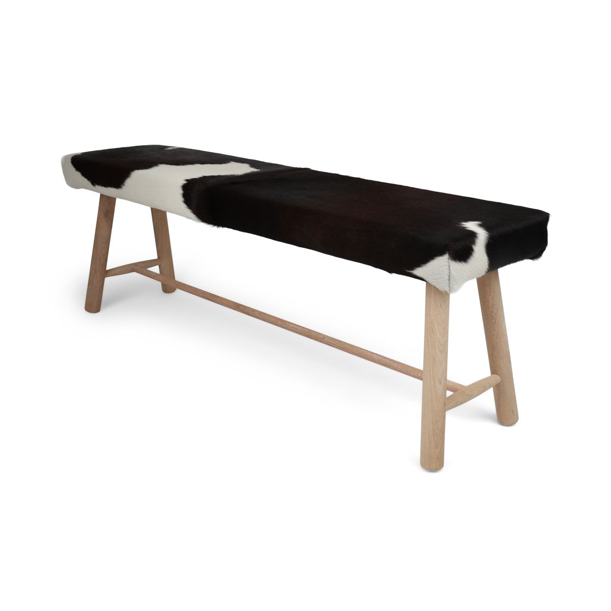 Theo Cowhide Bench | Oak Legs | 140x35x45 cm