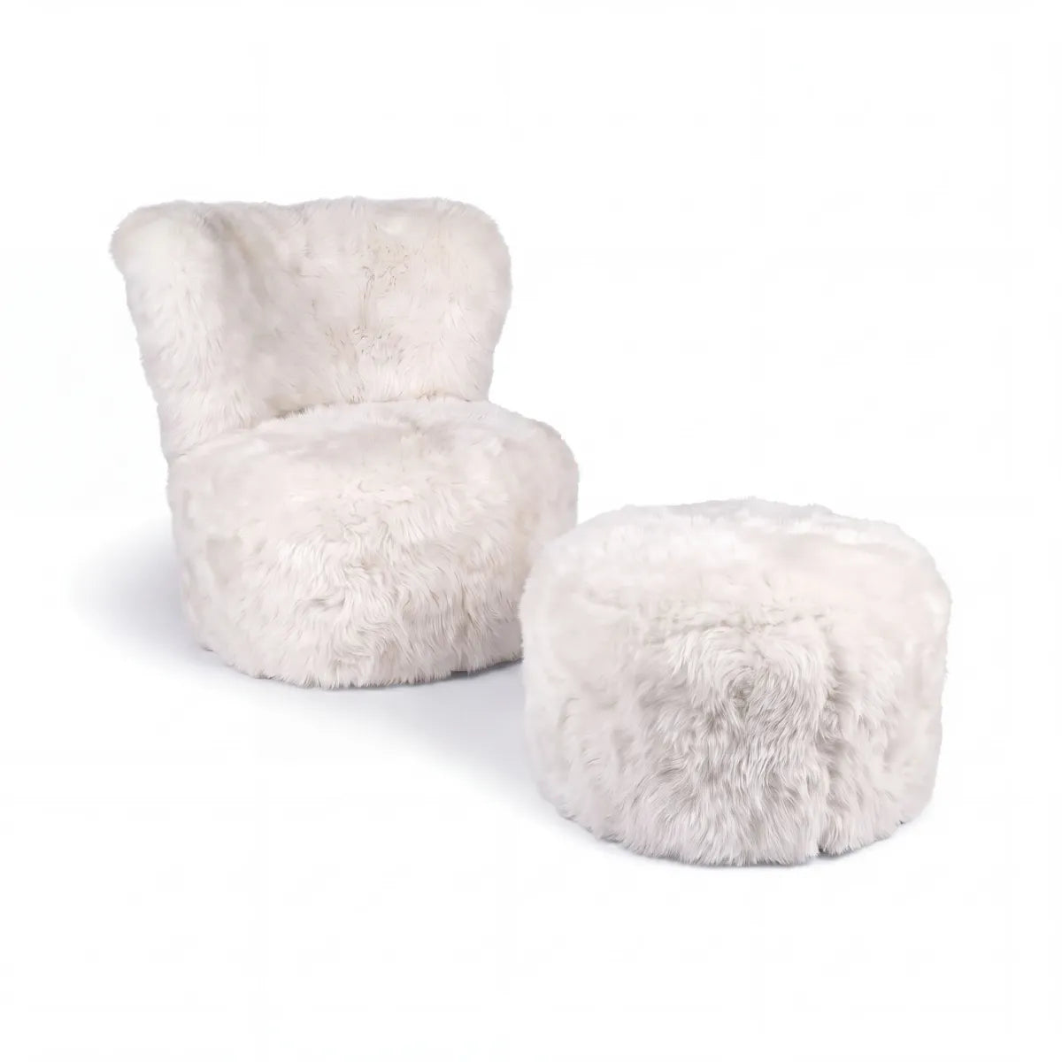 Skandi Footrest | Long Wool Sheepskin | New Zealand Ivory