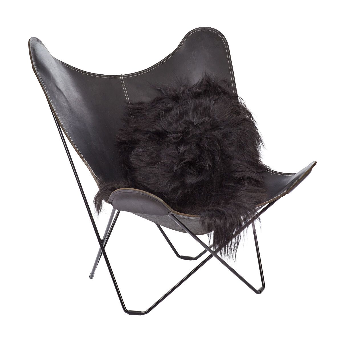 Icelandic Sheepskin | Natural Colors | Long Wool | 90 cm Blacky