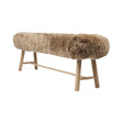 Bench with New Zealand Long Wool Sheepskin | Oak Legs