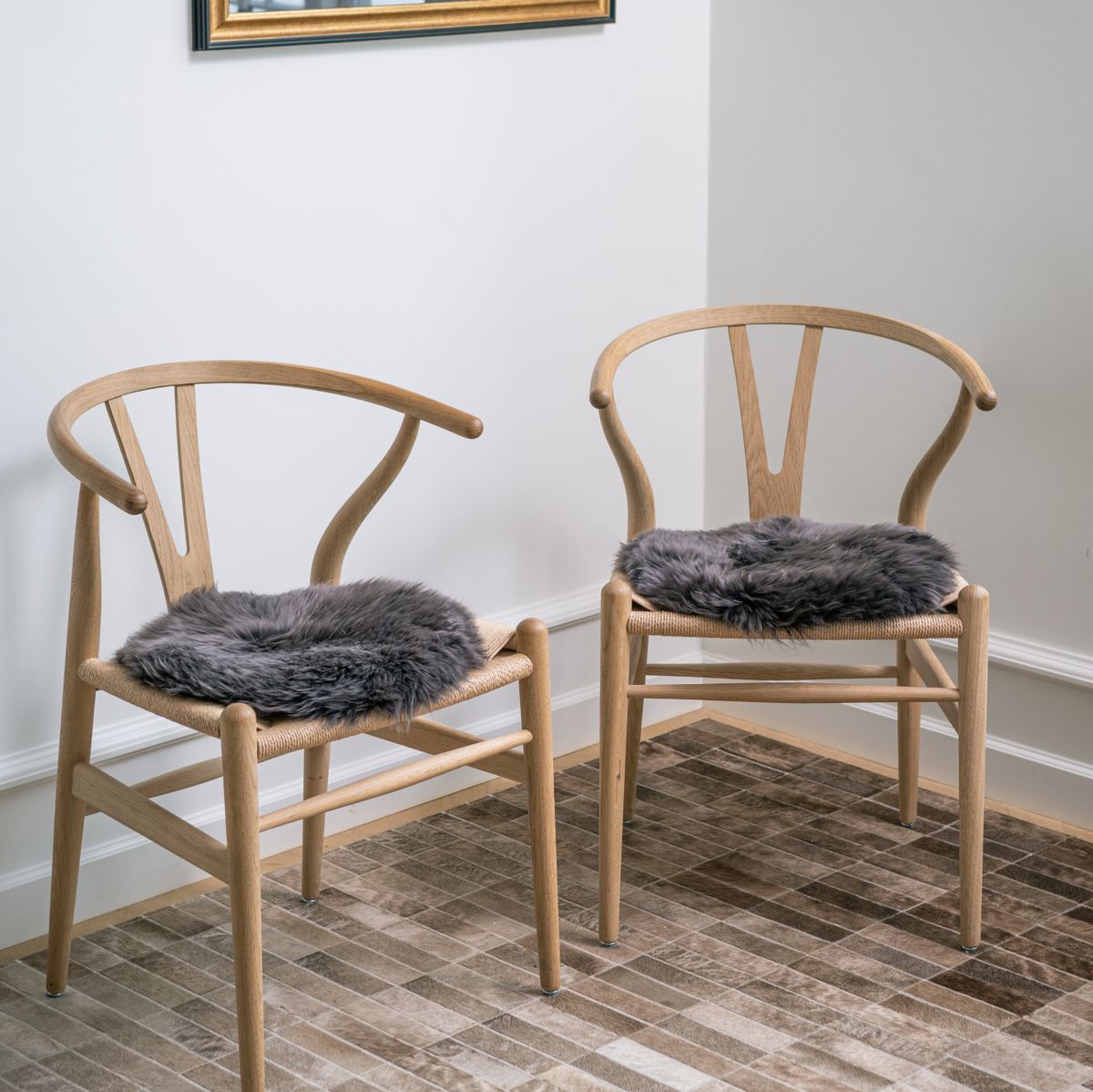 Long Wool Sheepskin Seat Cover | Ø38 cm Candy