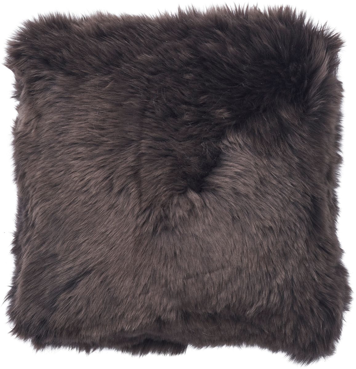 Long Wool Sheepskin Cushion | Doublesided | New Zealand | 45x45 cm Walnut