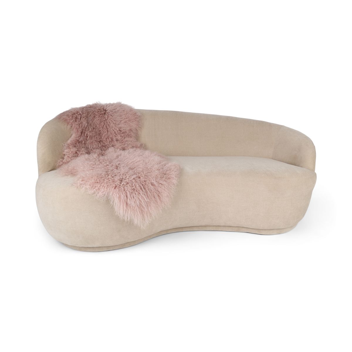 Double Mongolian Sheepskin | 150 x 55 cm Old Rose