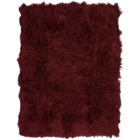 Throw of Curly Sheepskin |140x180 cm Burgundy