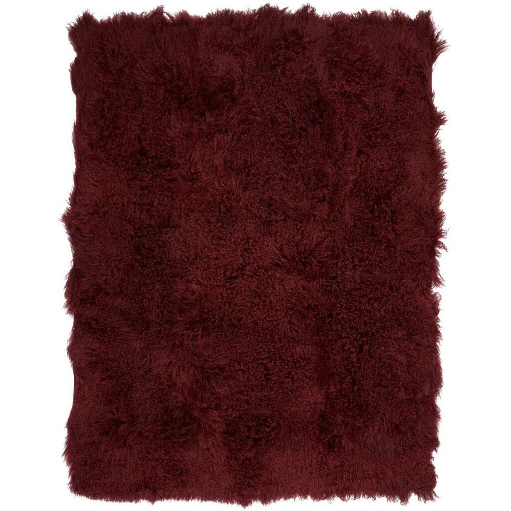 Throw of Curly Sheepskin | 140x180 cm Burgundy