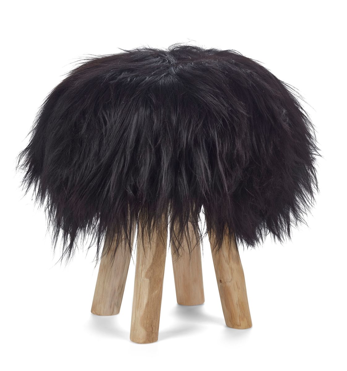 Icelandic Sheepskin Stool Cover | | Ø35xH17 cm