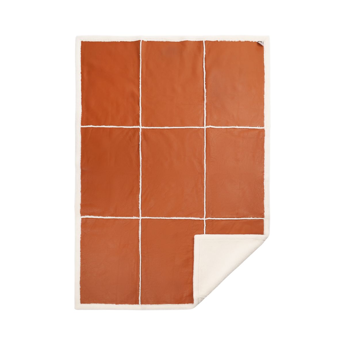 Addison Throw | Double Face Sheepskin | Short Wool Leather Brown/Ivory