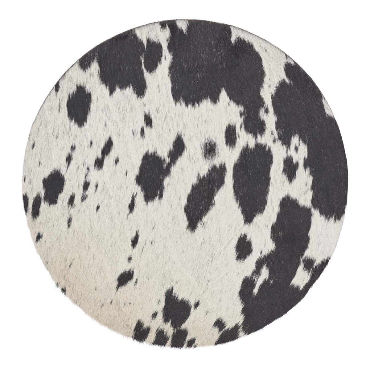 Cow Hide Seat Cover | Ø37 cm Salt/Pepper/Black/White
