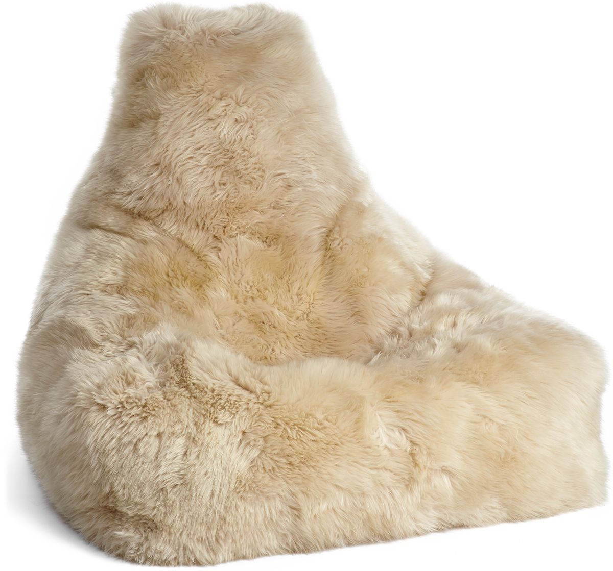 Sheepskin Bean Bag Chair | Long Wool | 100x100x80 cm Linen