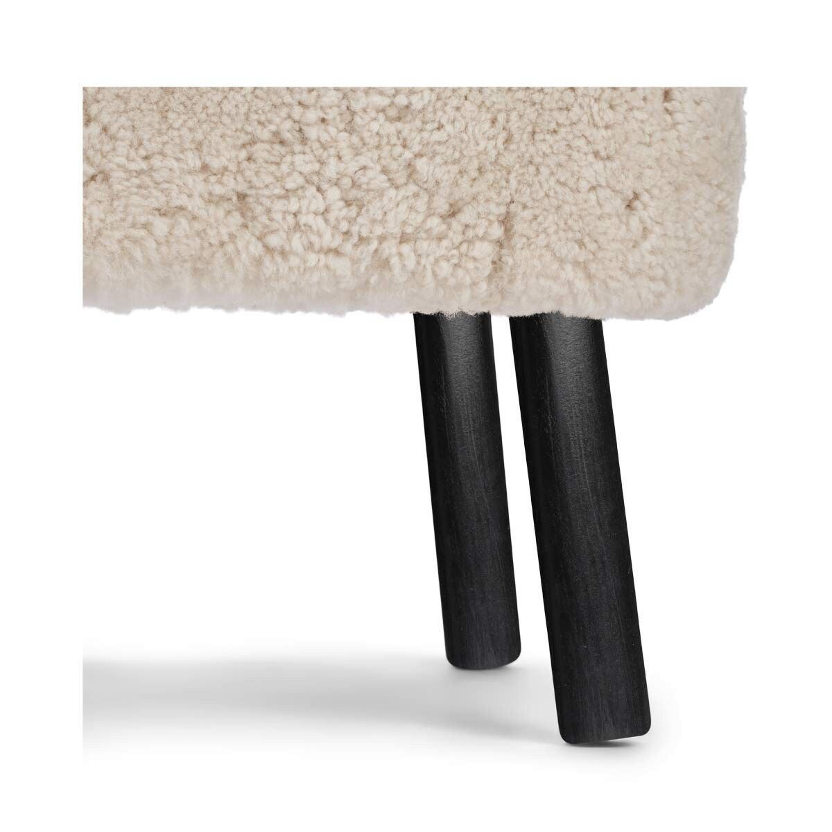 Emil Foot Rest | Short Wool Pearl