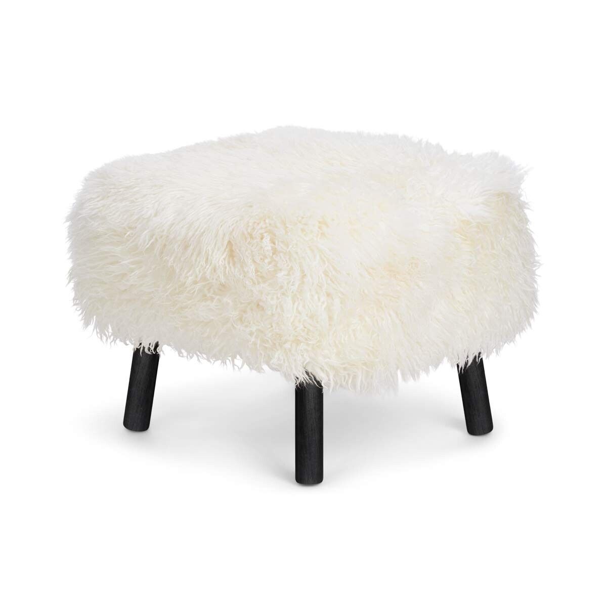 Emil Foot Rest | Long Wool Snow White