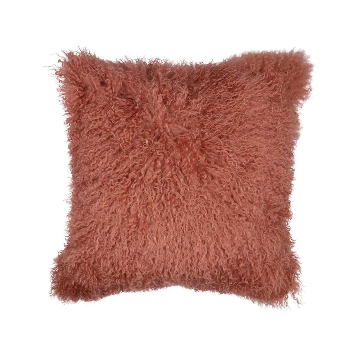 Sheepskin Cushion | Mongolian | 50x50 cm Old Rose