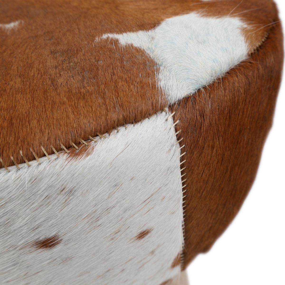 Theo Cowhide Stool | 48x34cm Brown/White