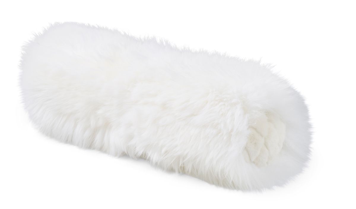 Bolster Cushion | Ø52 cm | Long Wool Ivory/White