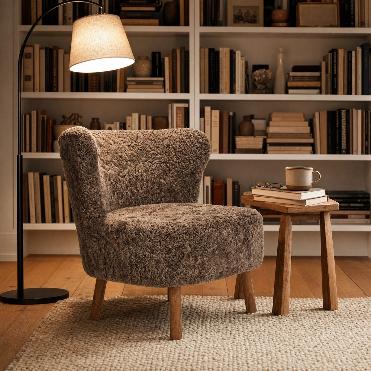 Emil Lounge Chair | Short Wool Anthracite