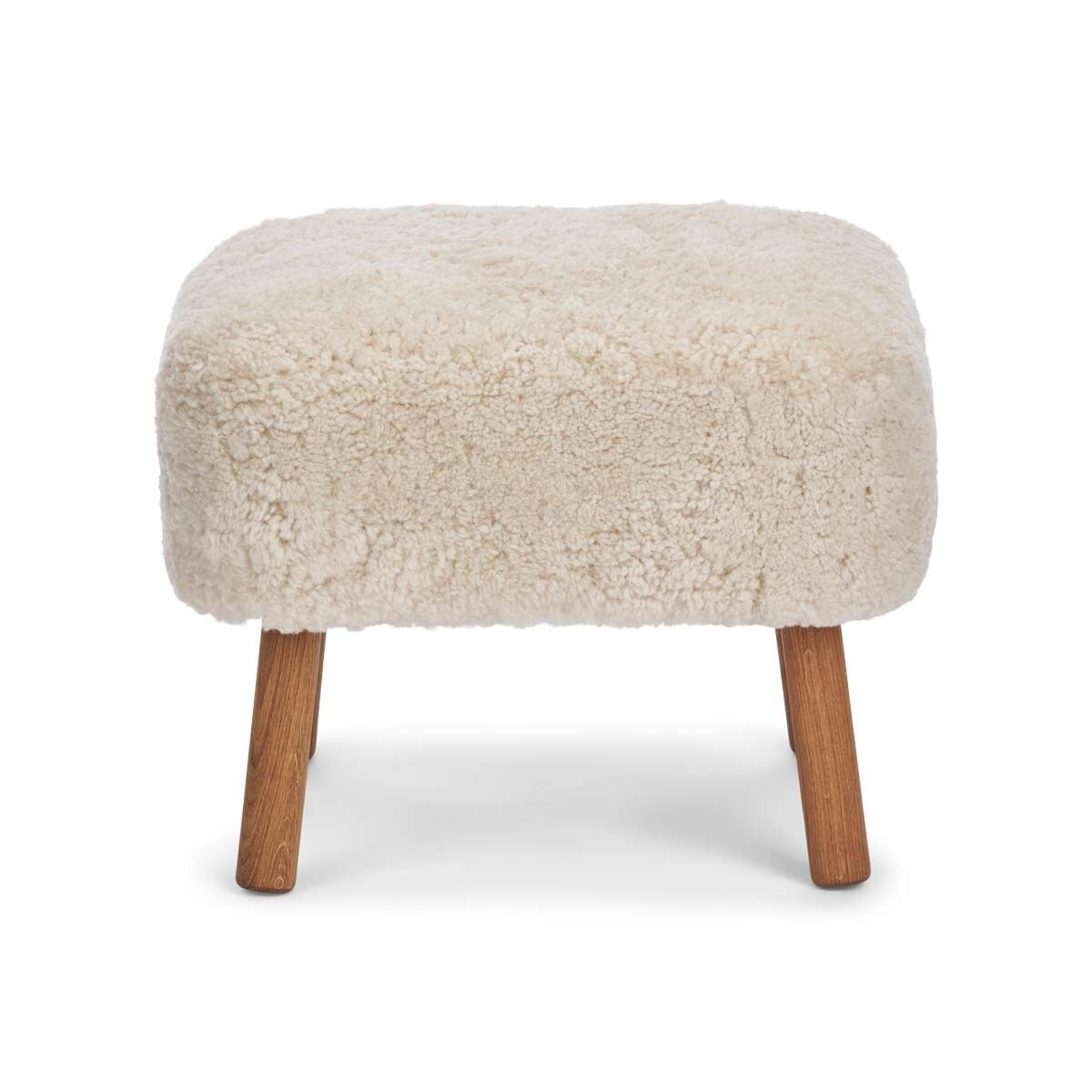 Emil Foot Rest | Short Wool Pearl