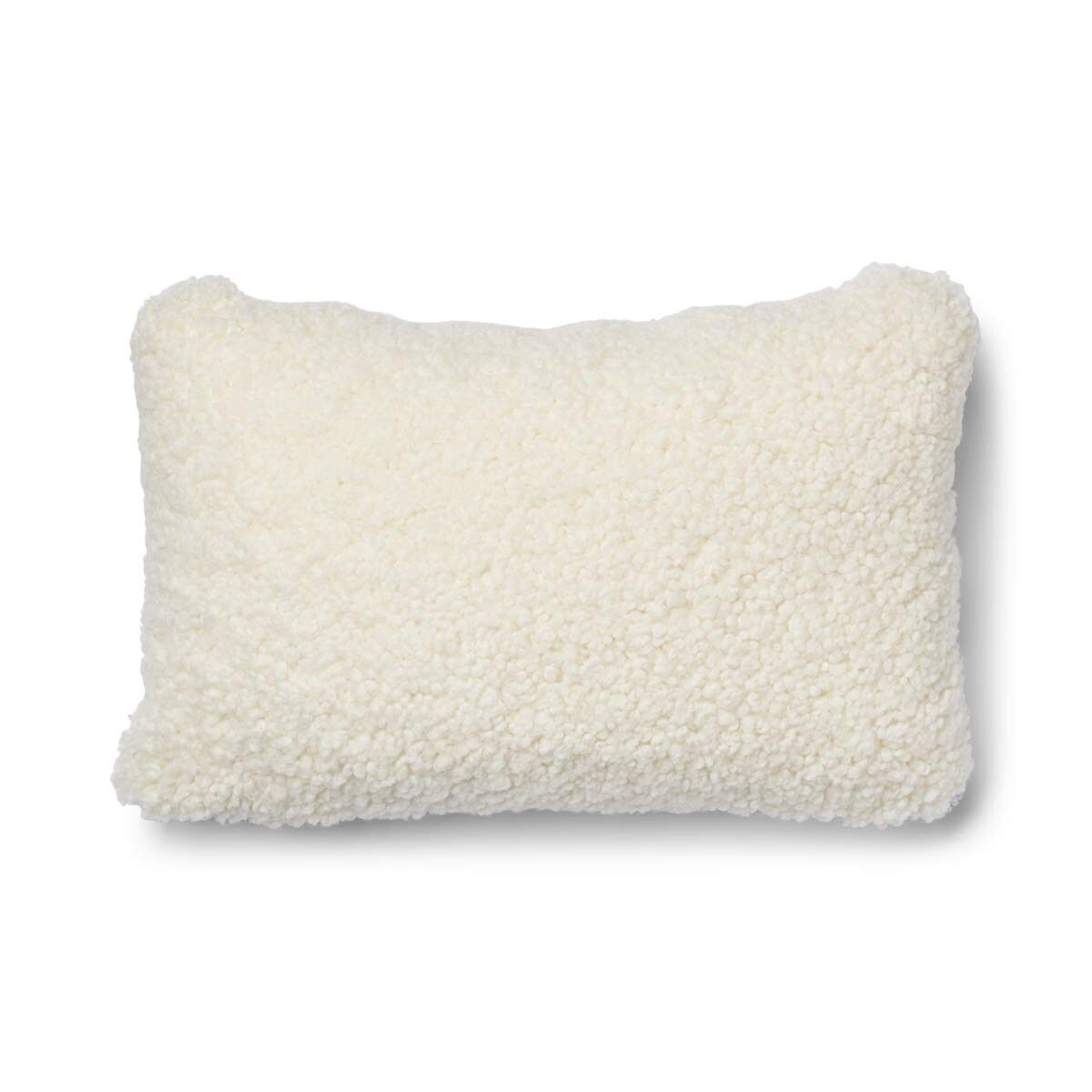 Two-sided Cushion | Short Wool | 34x52 cm Oatmeal-Beige/Ivory