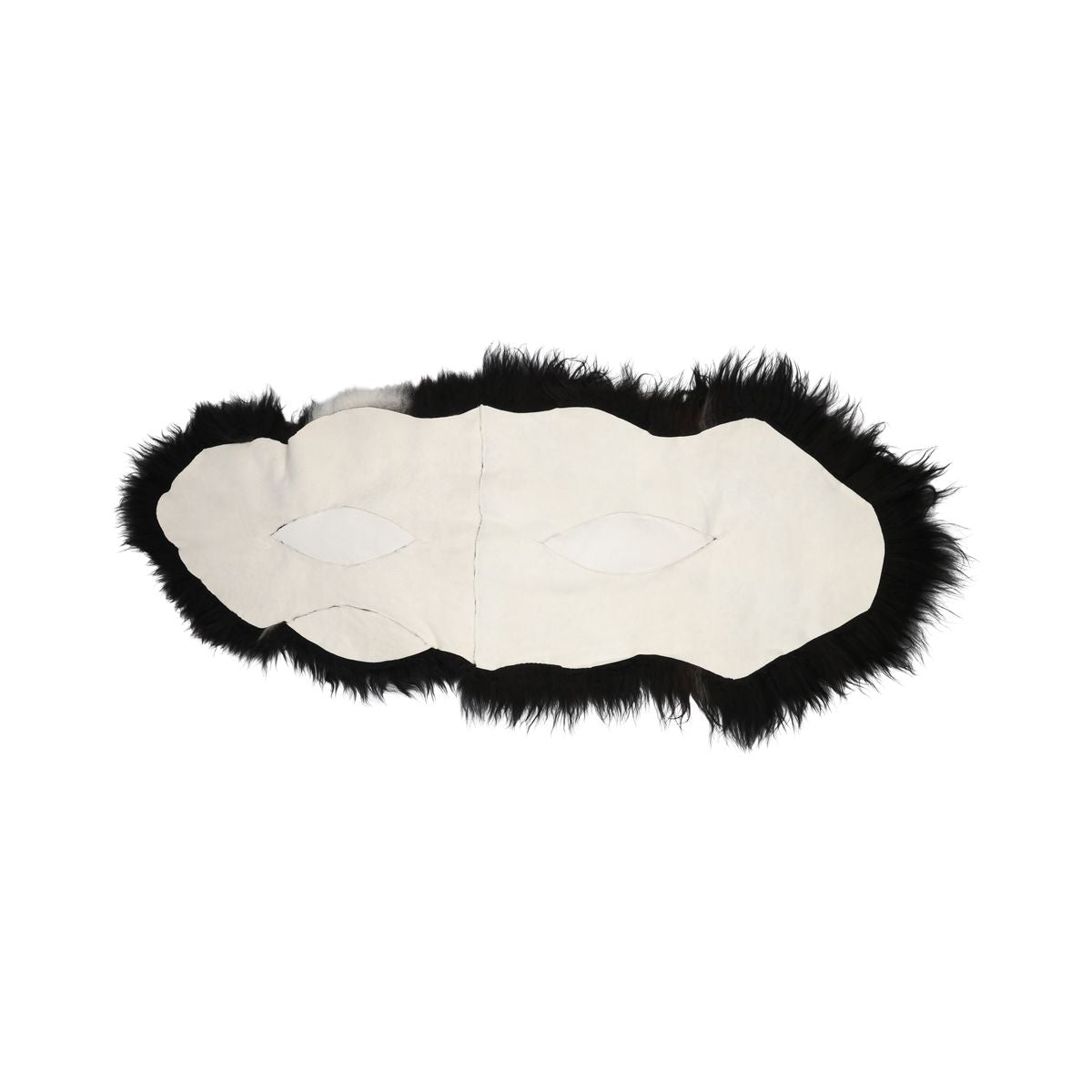 Icelandic Double Sheepskin | Natural Colors | Long Wool | 160 cm Spotted (Black with White Spots)