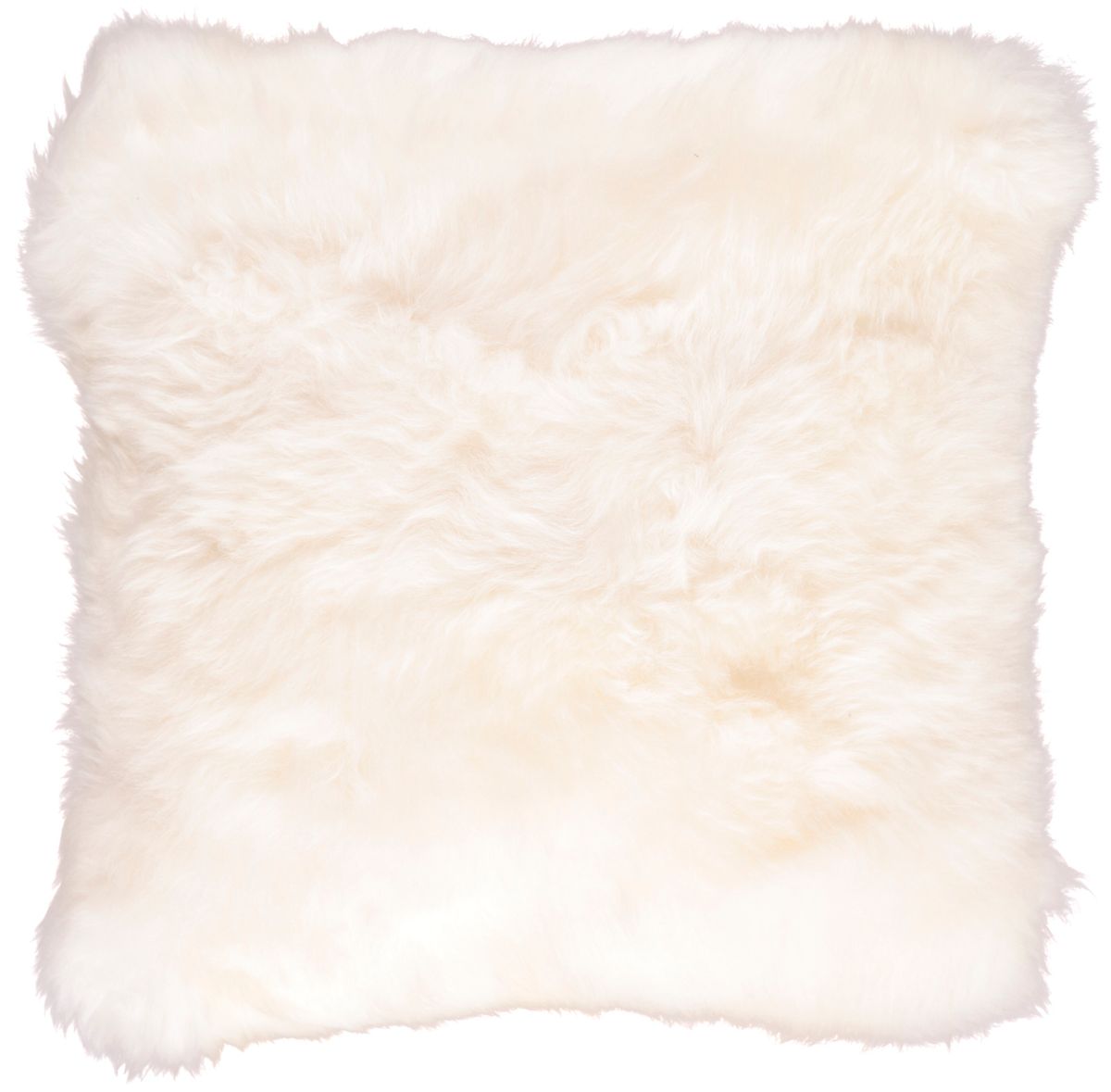 Long Wool Sheepskin Cushion | 35x35 cm Ivory