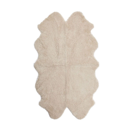 Quadruple Sheepskin Rug | New Zealand | Short Wool Curly | 170x110 cm Pearl