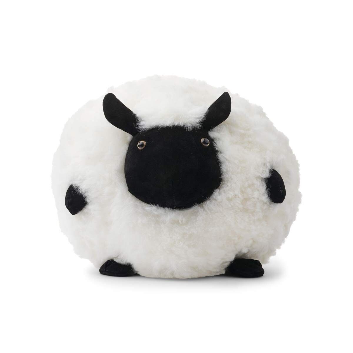 Cute Sheep Cushion Ø20 cm | Ø26 cm | Ø34 cm | Short Wool Black/White