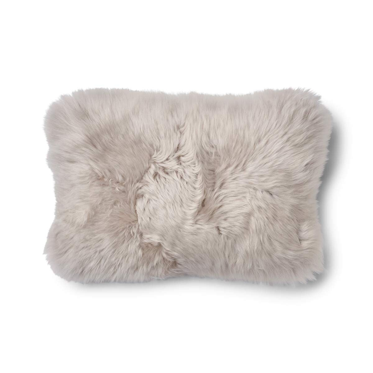 Long Wool Sheepskin Cushion | 34x52 cm Brown/Dove